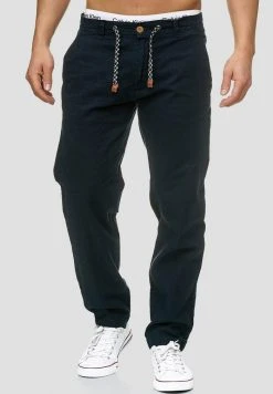 Nouveau 👍 INDICODE JEANS BOULWARE - Pantalon Classique - Navy 🛒
