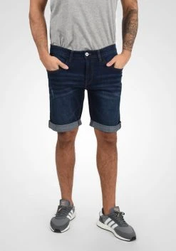 Offres 🔥 INDICODE JEANS IDQUENTIN - Short En Jean - Dark Blue 😍