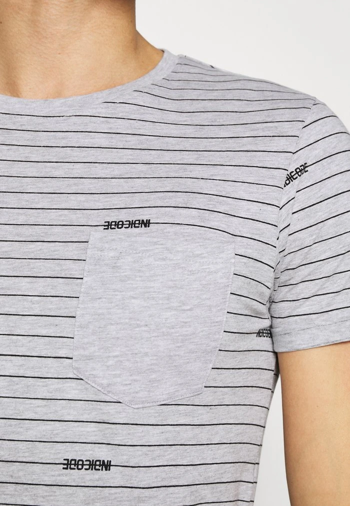 Bon marché 🧨 INDICODE JEANS ECKLEY - T-shirt Imprimé - Light Grey Mix 💯 – Image 5
