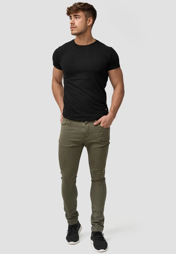 Nouveau 👍 INDICODE JEANS MILOS - Jean Slim - Army 👏 – Image 2