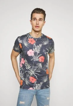 Vente flash 😀 INDICODE 😉 JEANS CADIZ BRILIANT - T-shirt Imprimé - Navy ⌛