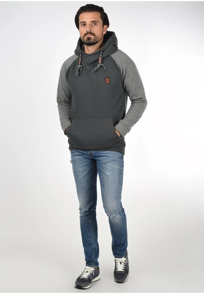 Remise ⭐ INDICODE 🤩 JEANS IDTONEY - Sweat à Capuche - Grey Mix 😀 – Image 2