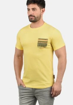 Remise 🌟 INDICODE JEANS IDPAXTON - T-shirt Imprimé - Yellow 👏
