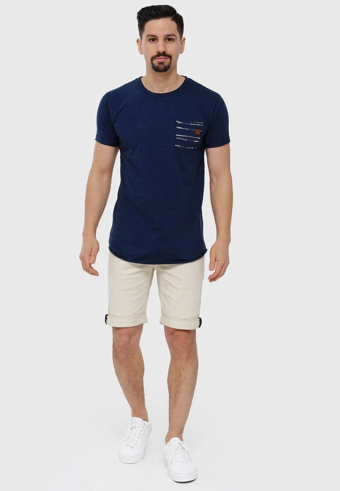 Le moins cher ✔️ INDICODE JEANS MORAN - T-shirt Imprimé - Navy 😍 – Image 2