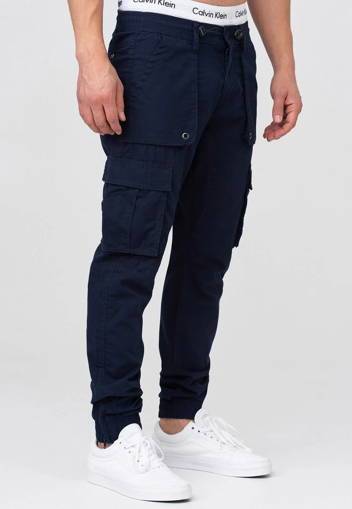 Nouveau ❤️ INDICODE 🎁 JEANS Pantalon Cargo - Navy ⌛ – Image 5
