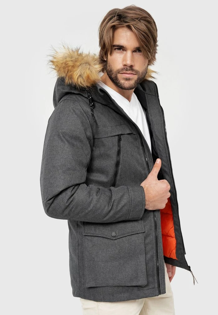 Budget 🌟 INDICODE JEANS Parka - Charcoal Mix 🔔 – Image 4