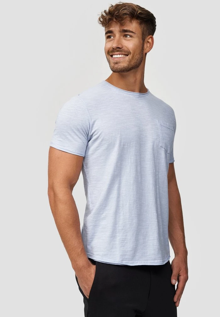 Budget ❤️ INDICODE 👍 JEANS WILBUR - T-shirt Imprimé - Light Blue ✨