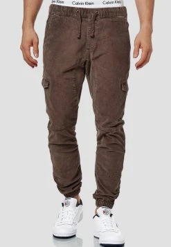 Budget 👏 INDICODE JEANS Walker - Pantalon Cargo - Dark Brown 🌟