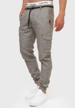 Meilleure vente 👏 INDICODE JEANS BOOTH - Pantalon Cargo - Dark Olive 🎉