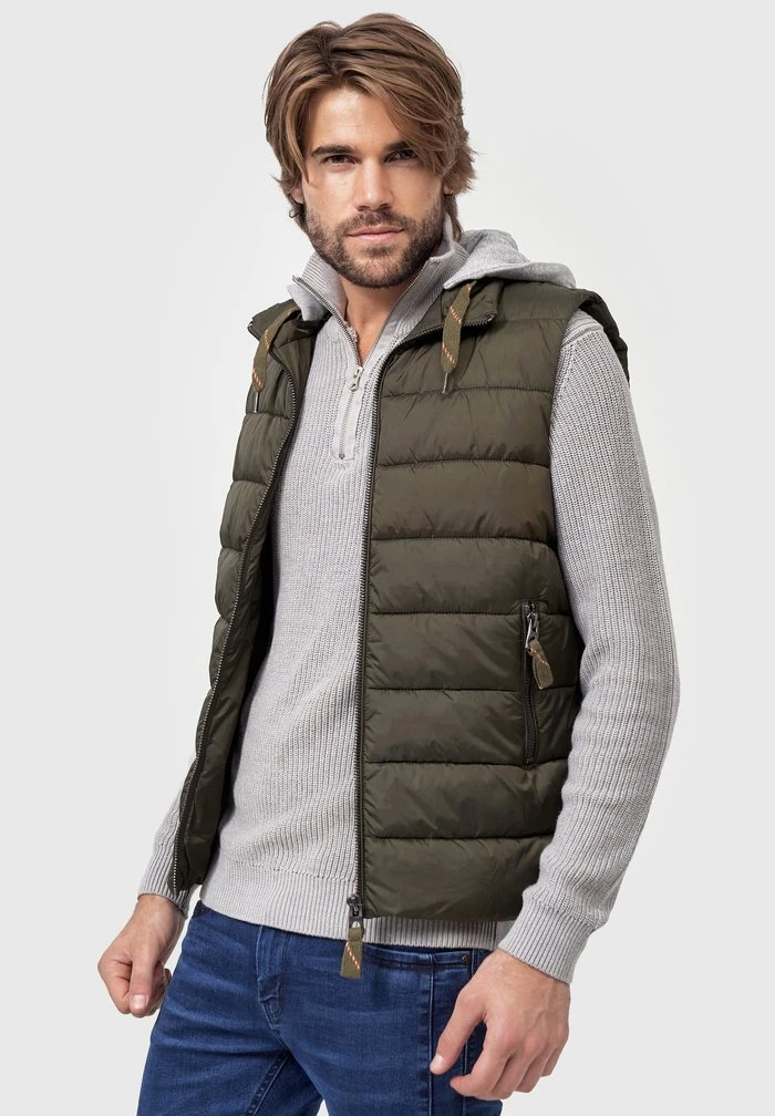Vente flash đ INDICODE JEANS STOCKTON - Veste Sans Manches - Army đ„° â Image 4