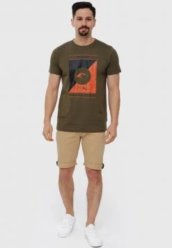 Nouveau ❤️ INDICODE 🎁 JEANS T-shirt Imprimé - Army ✔️