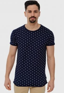Sortie ⭐ INDICODE 🛒 JEANS T-shirt Imprimé - Navy 🥰