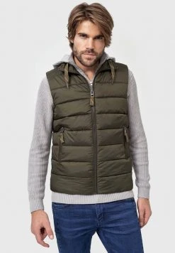 Vente flash 🛒 INDICODE JEANS STOCKTON - Veste Sans Manches - Army 🥰