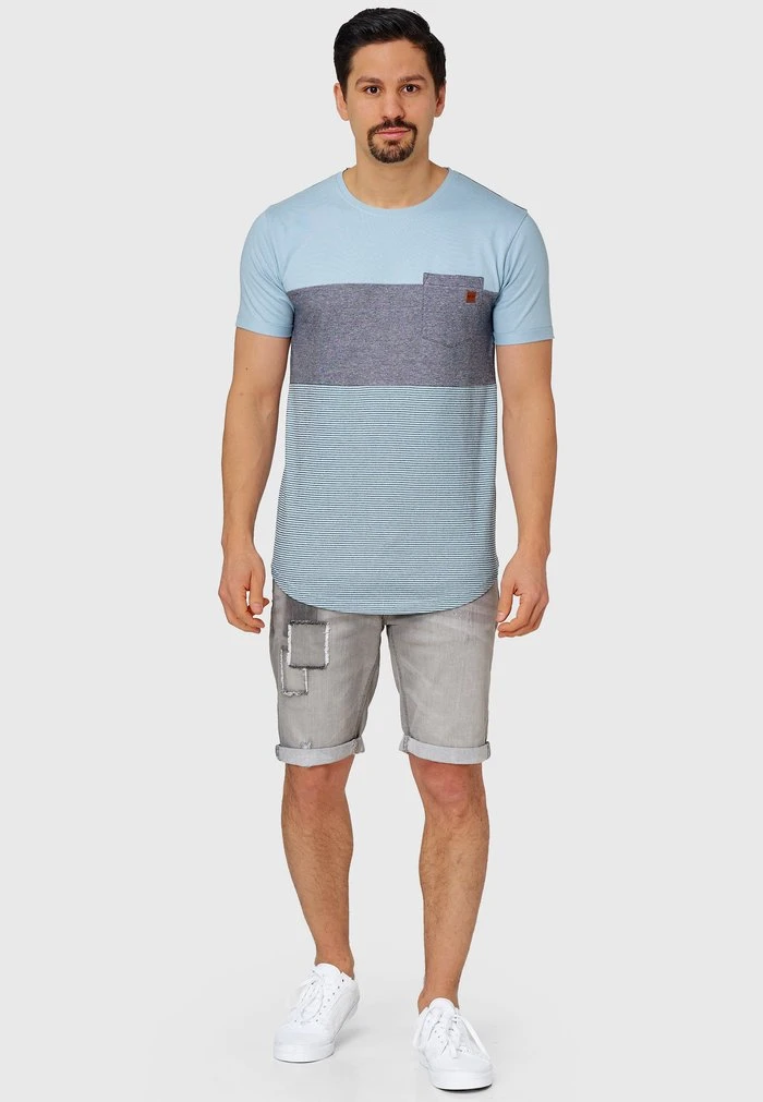 De gros 😀 INDICODE JEANS PORTER - T-shirt Imprimé - Blue Wave 🛒 – Image 2