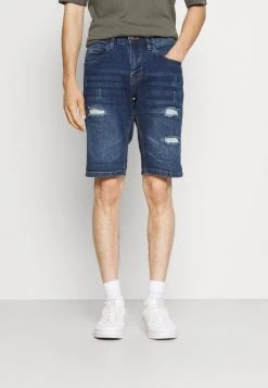Meilleure affaire 🎉 INDICODE JEANS KADEN HOLES - Short En Jean - Medium Indigo 🎉