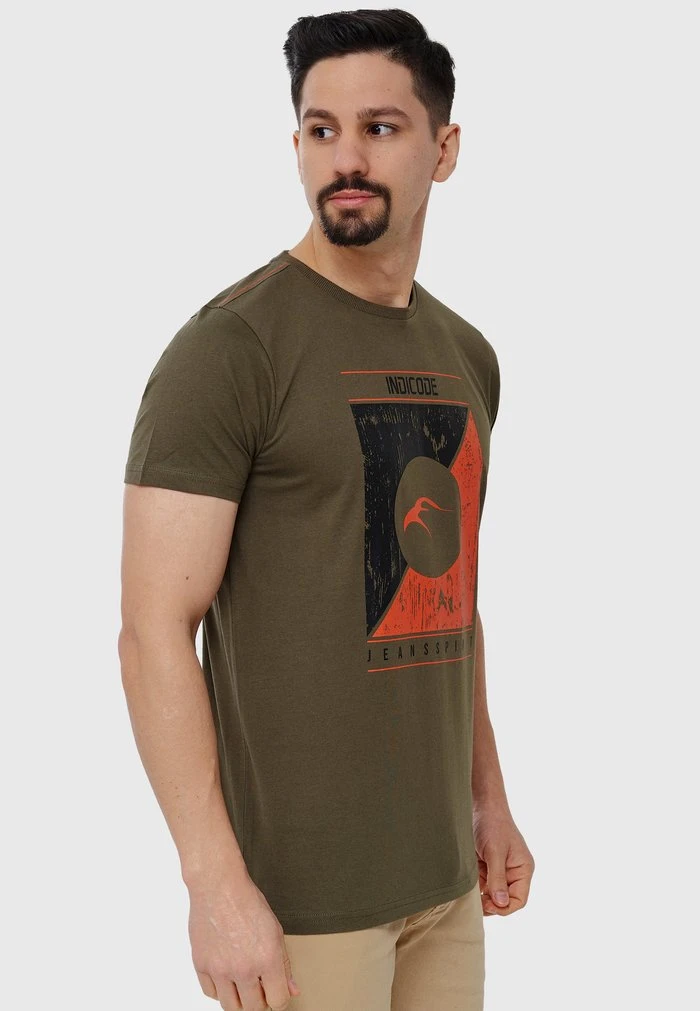 Nouveau ❤️ INDICODE 🎁 JEANS T-shirt Imprimé - Army ✔️ – Image 5