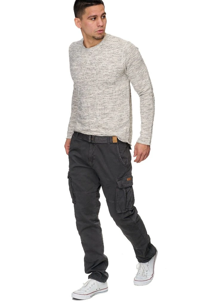 Sortie ❤️ INDICODE 🎉 JEANS WILLIAM - Pantalon Cargo - Grey 🔔 – Image 2