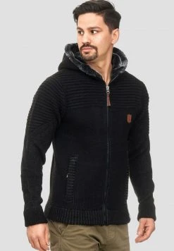 Remise ✨ INDICODE 🌟 JEANS Sweat à Capuche Zippé - Black 👍