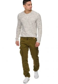 Offres ⌛ INDICODE 👏 JEANS WILLIAM - Pantalon Cargo - Green 👏