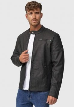Meilleur prix ❤️ INDICODE JEANS MANUEL - Veste En Similicuir - Black 🛒