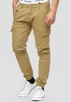 Remise ✨ INDICODE 🔥 JEANS AUGUST - Pantalon Cargo - Light Brown 🛒