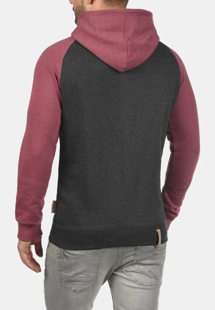 Meilleure vente 🌟 INDICODE JEANS IDELLIOT - Sweat à Capuche - Charcoal/wine ✔️ – Image 2