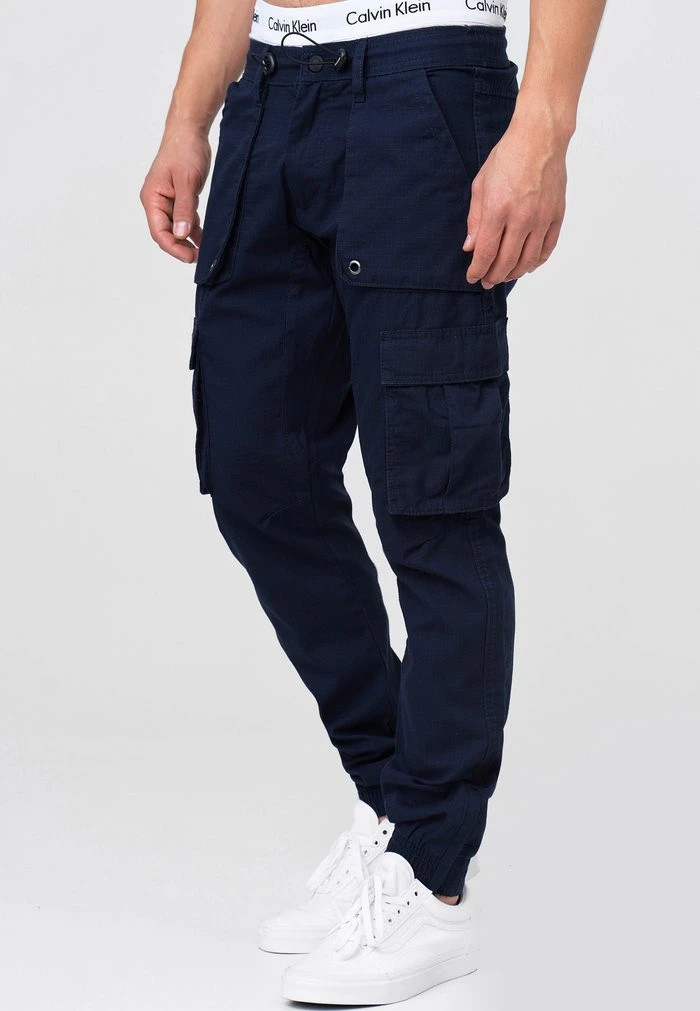 Nouveau ❤️ INDICODE 🎁 JEANS Pantalon Cargo - Navy ⌛ – Image 4