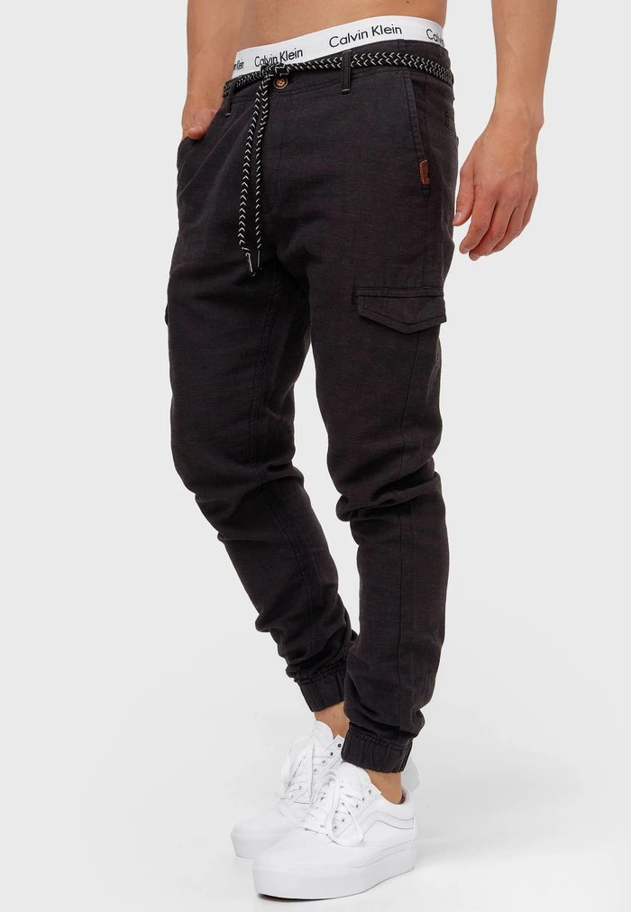 Offres 🧨 INDICODE JEANS BOOTH - Pantalon Cargo - Black 👍