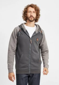 Acheter 🛒 INDICODE JEANS IDTERENCE - Sweat à Capuche Zippé - Grey Mix 🌟