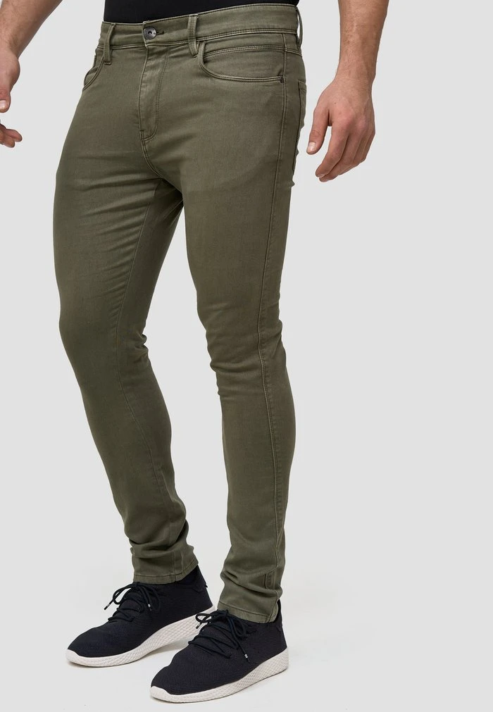 Nouveau 👍 INDICODE JEANS MILOS - Jean Slim - Army 👏 – Image 4