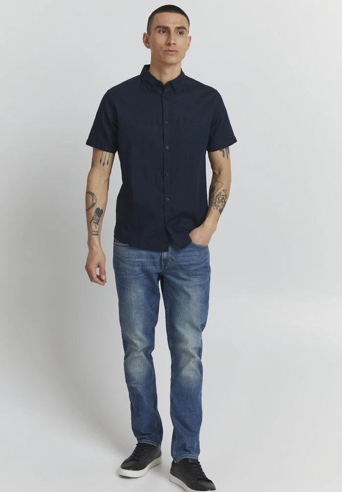 Budget 🔥 INDICODE 🌟 JEANS Chemise - Navy ❤️ – Image 2