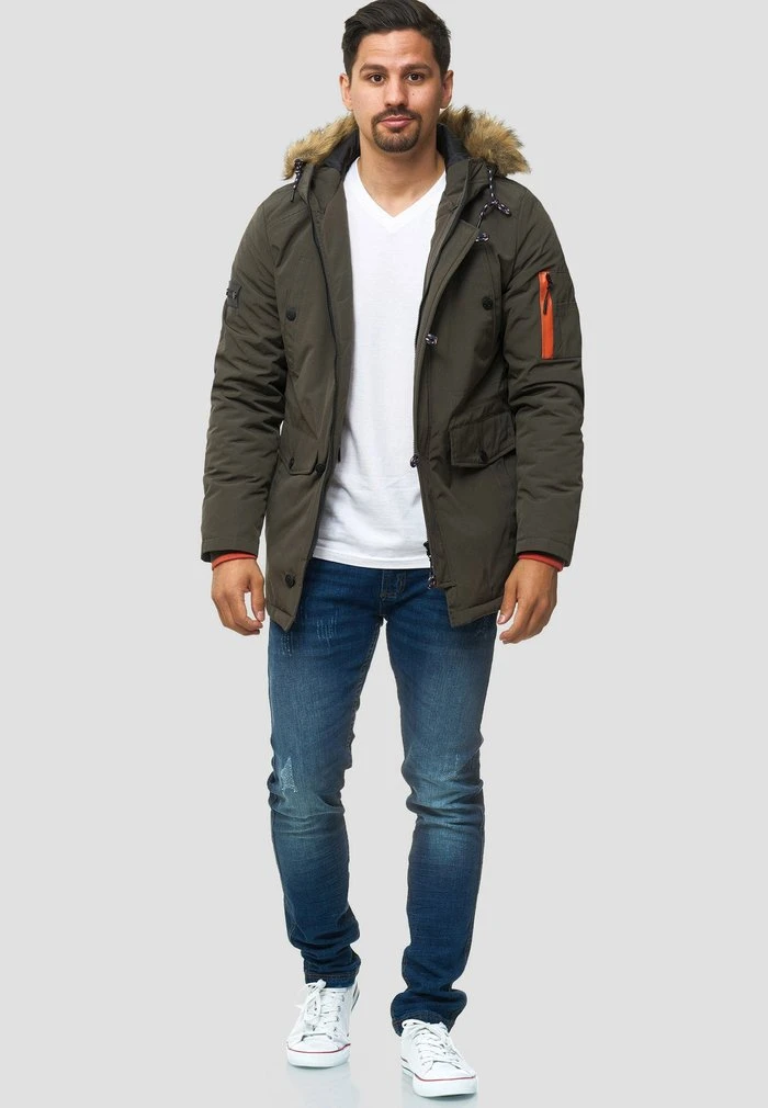 Tout neuf ❤️ INDICODE JEANS LEICESTER - Veste D'hiver - Dark Green 🌟 – Image 2