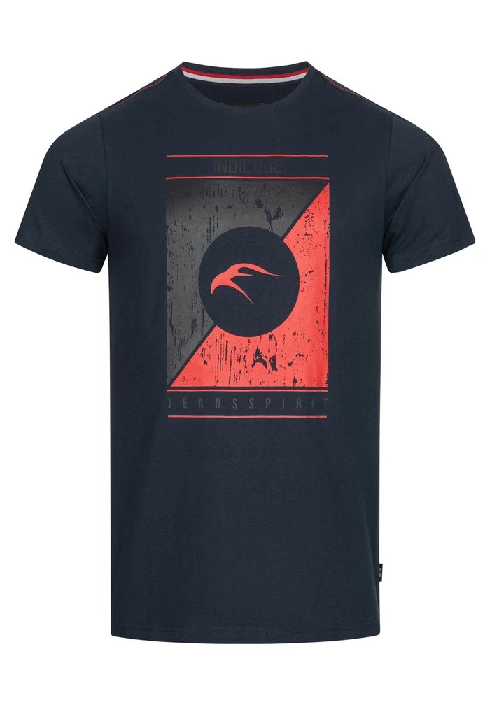 Vente flash âš INDICODE JEANS LEONARDO - T-shirt Imprimé - Navy đŻ