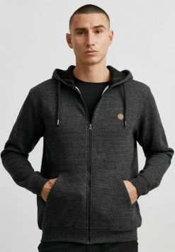 Offres 😀 INDICODE 🎁 JEANS IDARKELL - Sweat à Capuche Zippé - Black Mix ✔️