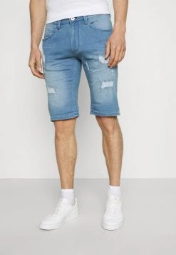 De gros 🥰 INDICODE JEANS COMMERCIAL KEN HOLES - Short En Jean - Blue Wash 😍