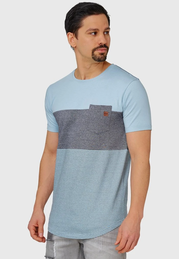 De gros 😀 INDICODE JEANS PORTER - T-shirt Imprimé - Blue Wave 🛒 – Image 5