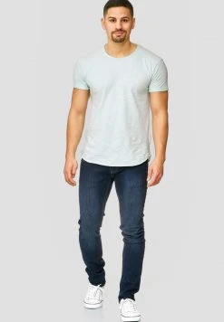 Remise 🧨 INDICODE JEANS WILBUR - T-shirt Imprimé - Palace Blue 🌟