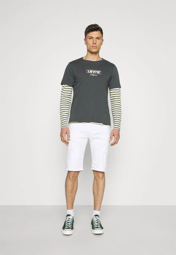 Promo 🧨 INDICODE 🔥 JEANS COMMERCIAL KEN HOLES - Short En Jean - Offwhite ✨ – Image 2