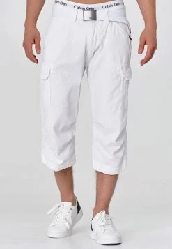 Budget 🤩 INDICODE JEANS MIT GÜRTEL NICOLAS - Short - Optical White ✔️