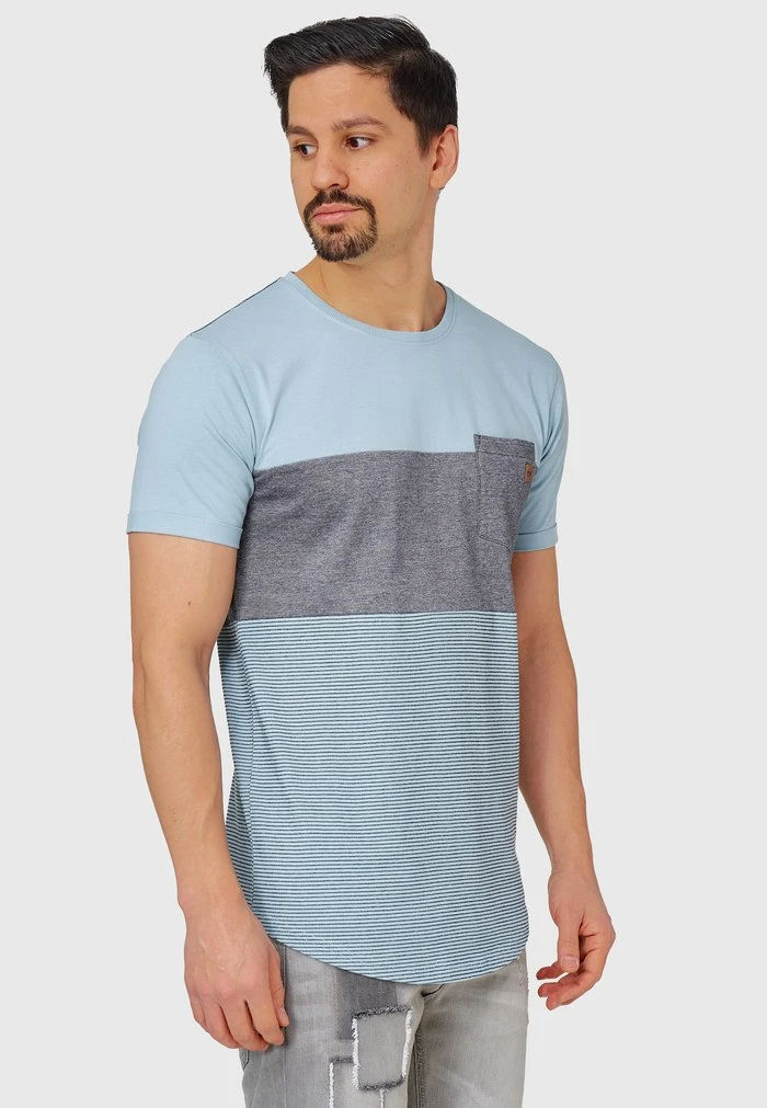 De gros 😀 INDICODE JEANS PORTER - T-shirt Imprimé - Blue Wave 🛒 – Image 4