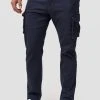 Budget 🛒 INDICODE JEANS MATHEN - Pantalon Cargo - Navy 🎁