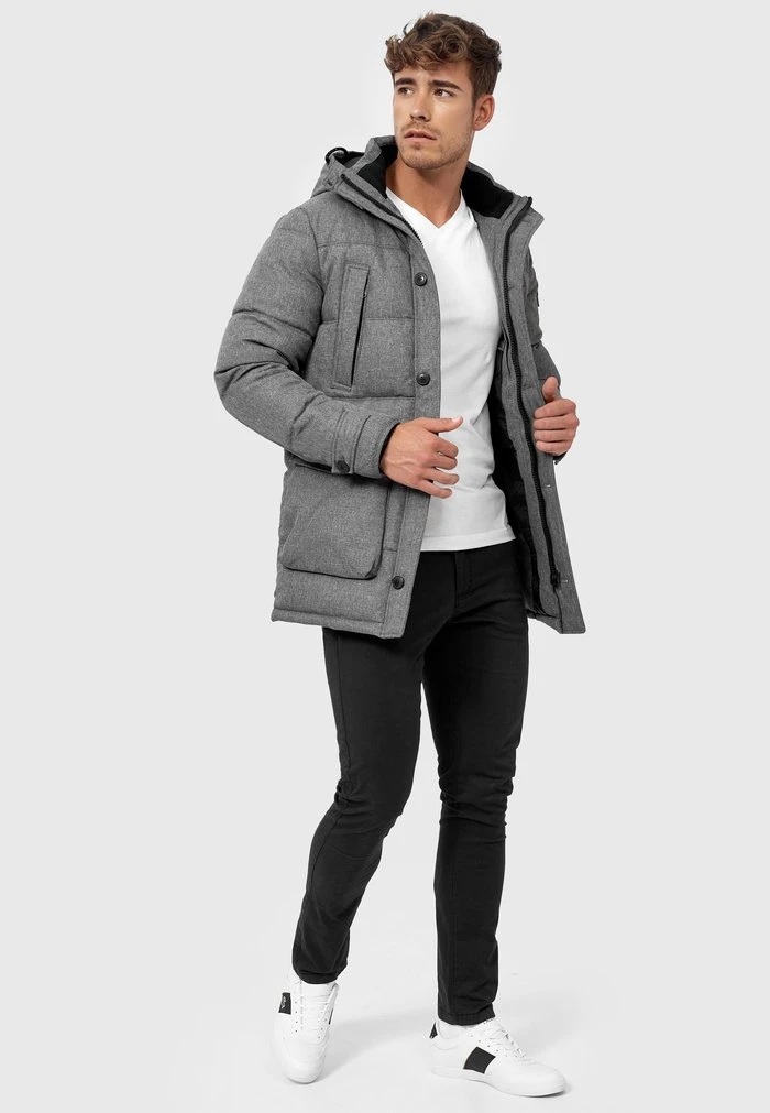 Acheter ⌛ INDICODE JEANS TUSCON - Veste D'hiver - Grey Mix ⌛ – Image 5