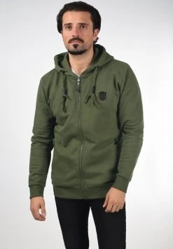 Nouveau 🤩 INDICODE JEANS IDBARNHILL - Sweat à Capuche Zippé - Army 🧨