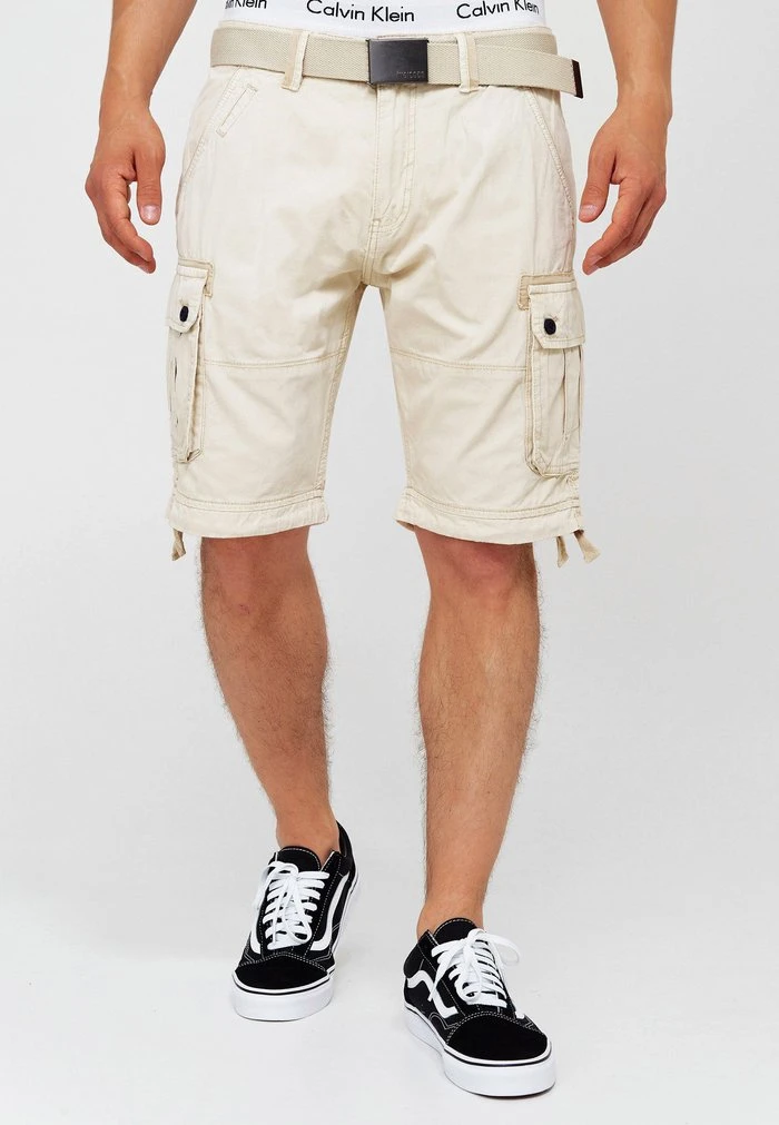 Budget 🎉 INDICODE JEANS CARGO ABNER - Short - Fog 👏