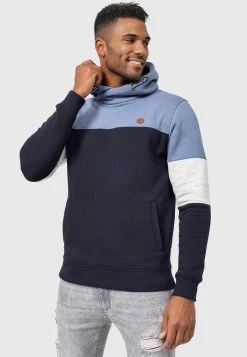 Sortie 👍 INDICODE JEANS OLSON - Sweat à Capuche - China Blue 🧨