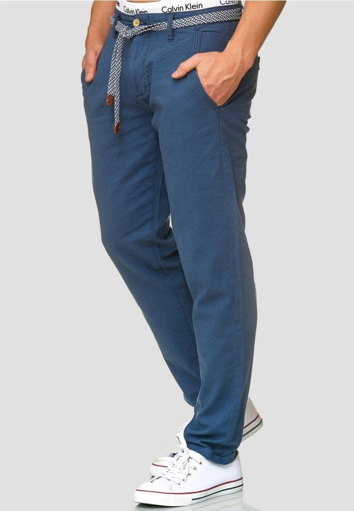 Nouveau 🎉 INDICODE JEANS HAVER - Pantalon Classique - Dark Denim 🛒