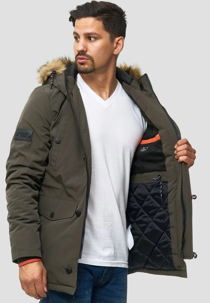 Tout neuf ❤️ INDICODE JEANS LEICESTER - Veste D'hiver - Dark Green 🌟 – Image 4