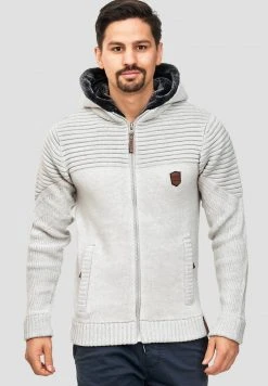 Grosses soldes 🎉 INDICODE JEANS Sweat à Capuche Zippé - Gray 🛒