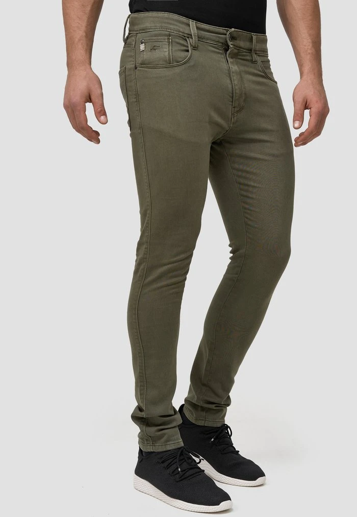 Nouveau 👍 INDICODE JEANS MILOS - Jean Slim - Army 👏 – Image 3