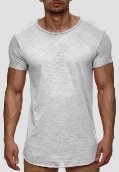 Grosses soldes 👍 INDICODE JEANS WILBUR - T-shirt Imprimé - Light Grey 🔔